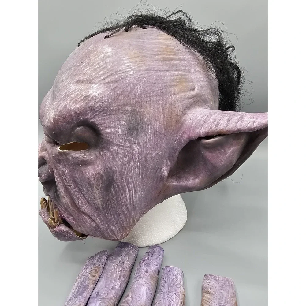 Vintage Cinema Secrets Purple Goblin Man Bat Halloween Mask W/ Finger Claws 2006